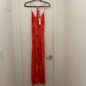 Red tie dye maxi dress